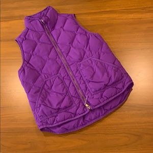 JCREW factory purple puffer vest